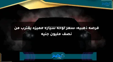 فرصة ذهبية: سعر لوحة سيارة مميزة يقترب من نصف مليون جنيه